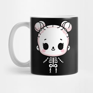 Cute Kawaii Girl Skeleton | Spooky Cute Halloween Design for Girls Mug